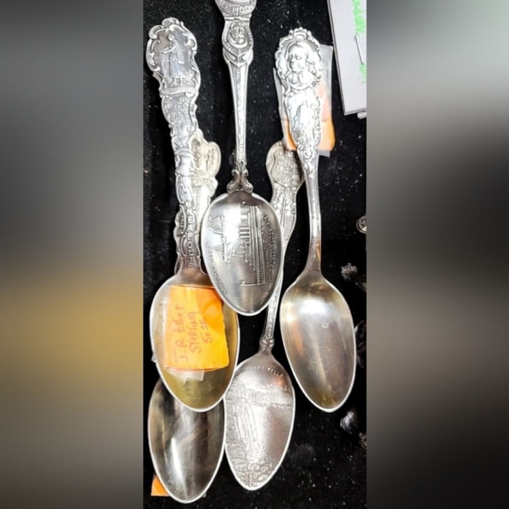5 vintage all Sterling Silver vintage spoons
